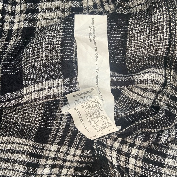 ZARA Plaid Babydoll Embroidered Dress - Picture 8 of 8